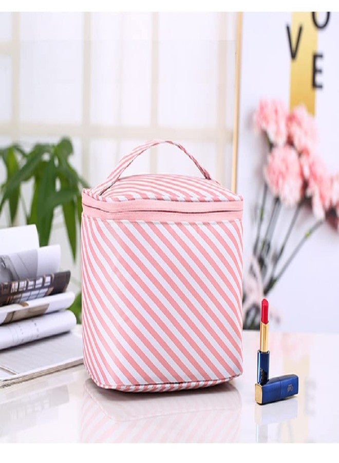 TINSICO Makeup Bag Large Cosmetic Bags for Women Travel Makeup Organizer Case 22x16x15cm,Pink Pattern - Image 5