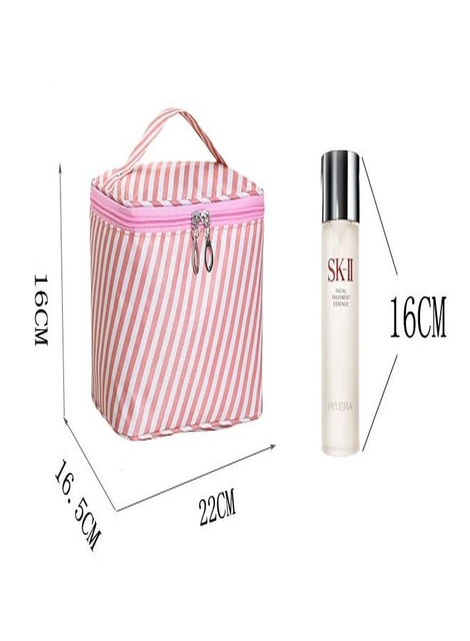 TINSICO Makeup Bag Large Cosmetic Bags for Women Travel Makeup Organizer Case 22x16x15cm,Pink Pattern - Image 2