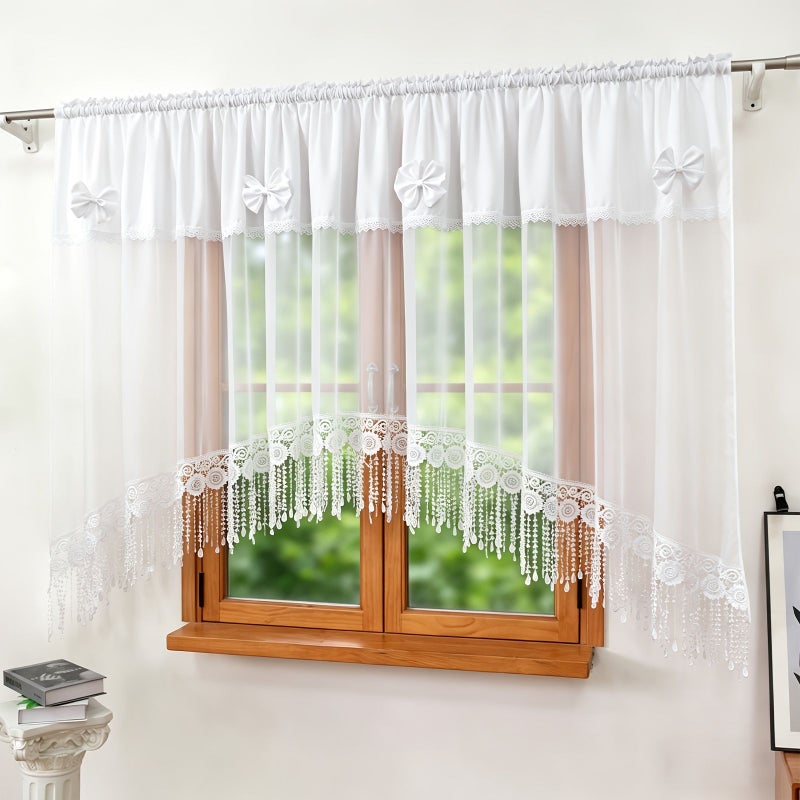 Arch Embroidered Lace Curtain 78.74x59.06inch Sheer Window Drapes Soft Touch Fabric Machine Washable Decor - Image 4