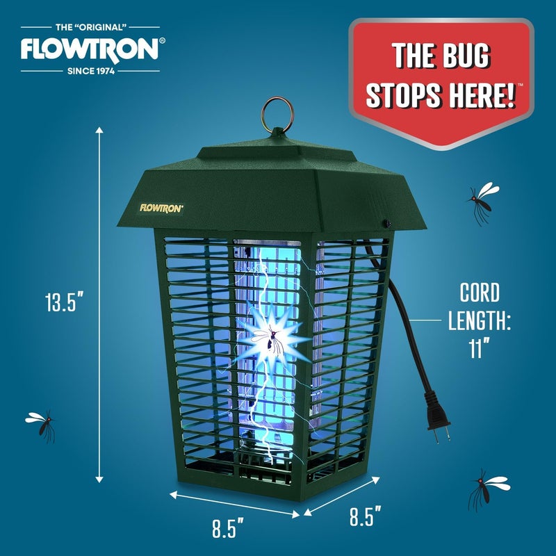Flowtron Bug Zapper, 1 Acre of Outdoor Coverage with Powerful 40W Bulb & 5600V Instant Killing Grid, Electric Insect, Fly & Mosquito Zapper, Made in The USA - Green Color - Image 5