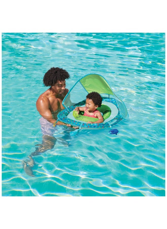 SwimWays - Swimways Baby Spring Float Splash N Play, Baby Pool Float with Canopy & UPF Protection, Swimming Pool Accessories for Kids 9-24 Months - Image 1