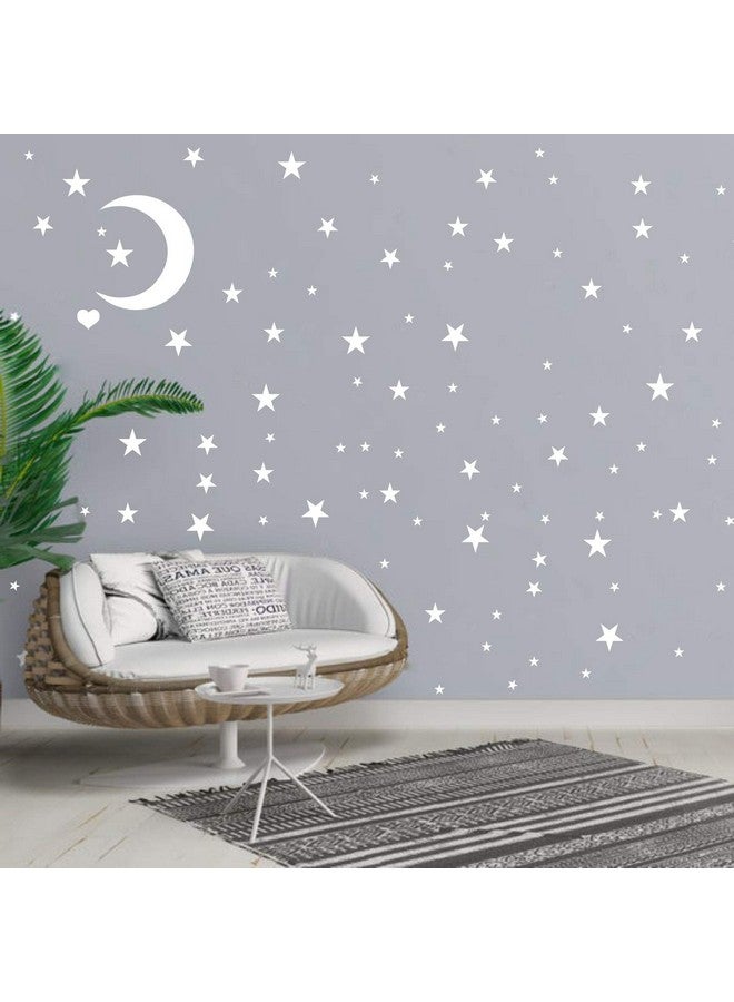 Easma Star Wall Decals (191Stars+1Moon+1Heart) 3 Size White Stars And Moon Decals Removable Peel And Stick Stickers Fits Kids Room Decor - Image 3