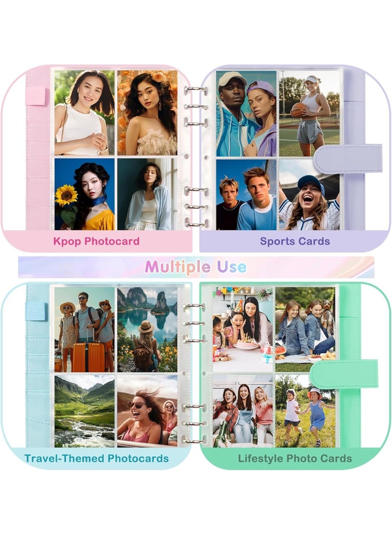 متجر الفرح ألبوم صور يحتوي على 240 جيبًا لجهاز Fujifilm Instax Mini، مجلد A5 من جلد البولي يوريثان مزود بـ 6 حلقات مع 30 صفحة (4 جيوب لكل منها)، ألبوم تجميع بطاقات الإغلاق بإبزيم مغناطيسي لبطاقات التداول - Image 3