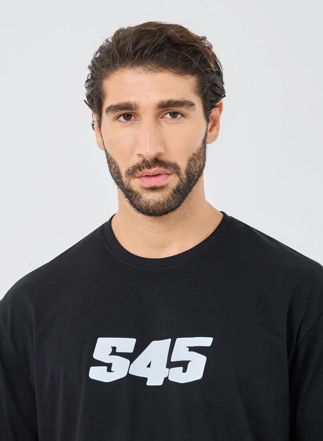 Styli Styli Slogan Print Round Neck Oversized T-Shirt