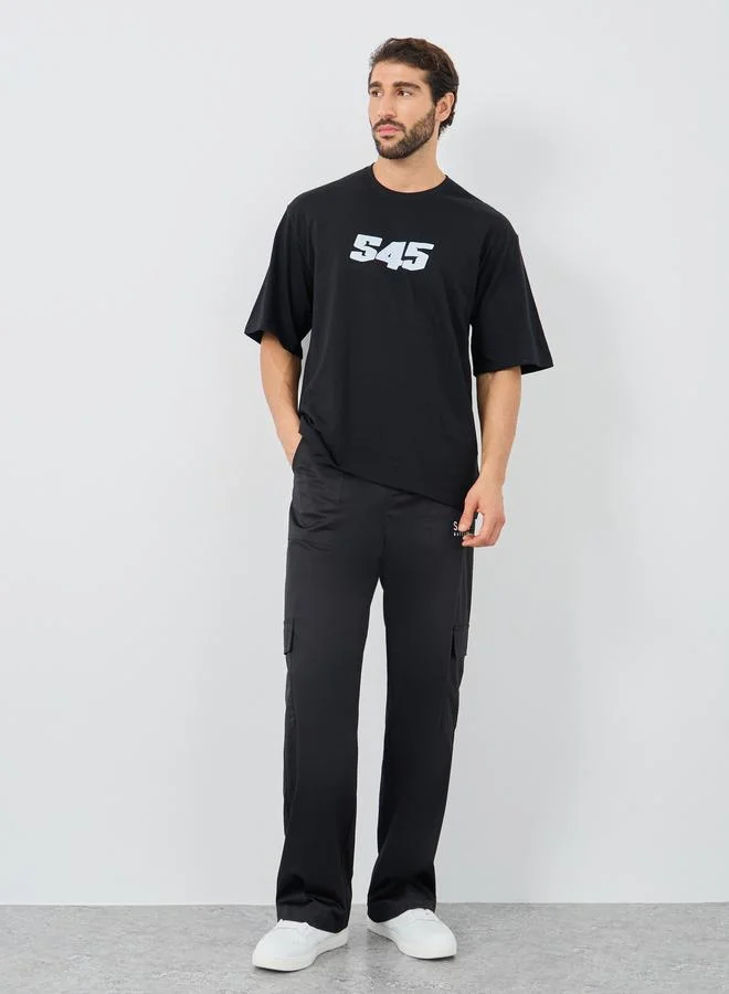 Styli Styli Slogan Print Round Neck Oversized T-Shirt