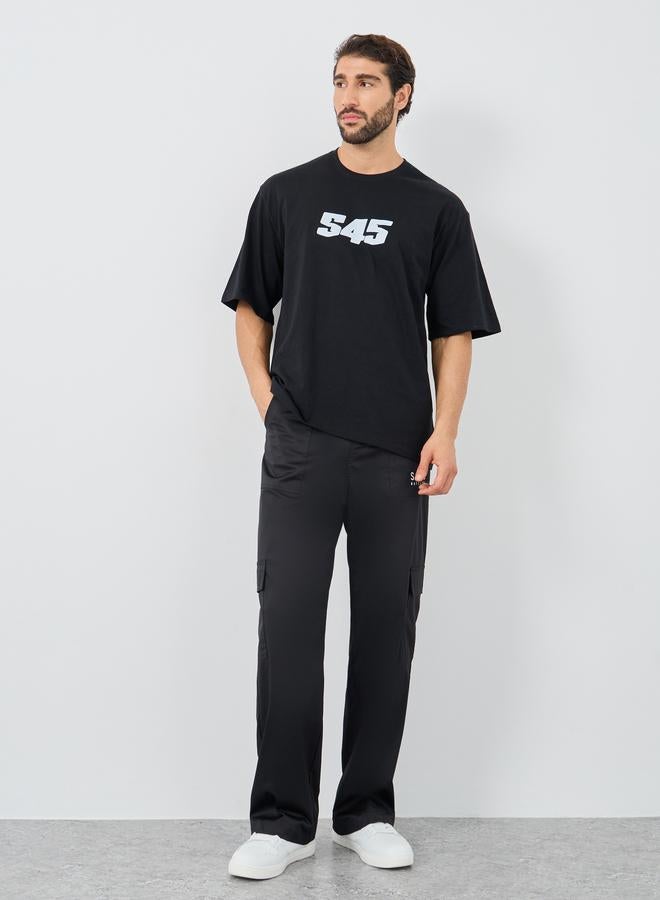 Styli Slogan Print Round Neck Oversized T-Shirt - Image 2