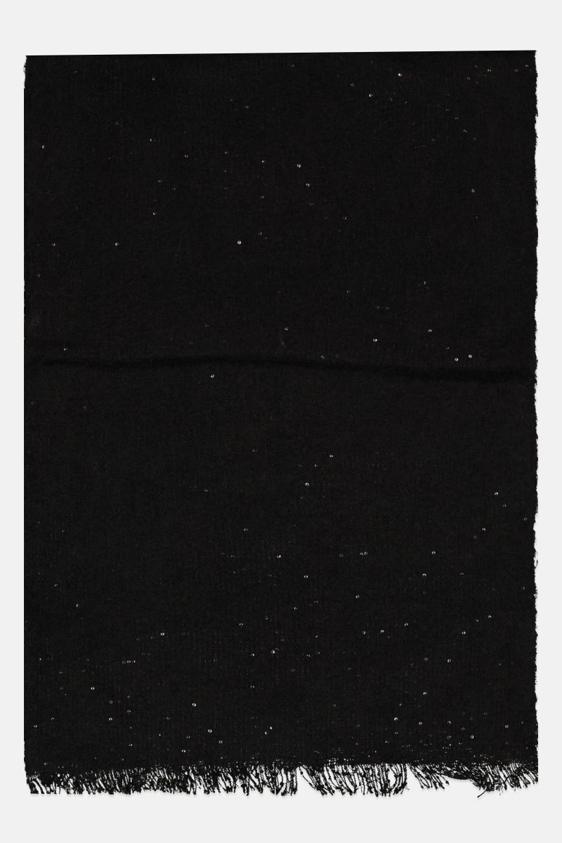 bebe Women Textured Scarves 196 L x 45 H cm, Black  - Image 2