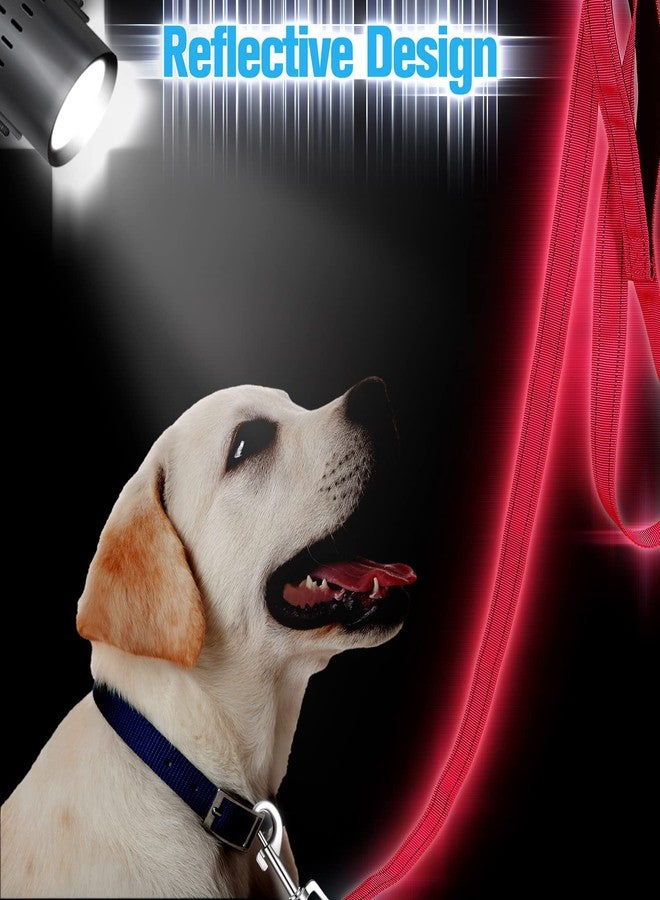 فيسينبال مجموعة فيسينبال المكونة من 12 قطعة من أطواق الكلاب العاكسة ذات الوجهين مع مقبض مبطن ناعم، أطواق حيوانات نايلون بالجملة للكلاب المتوسطة والكبيرة، طوق حيوانات شديد التحمل للمشي والتدريب، 6 ألوان (5 أقدام، ألوان جذابة) - Image 4