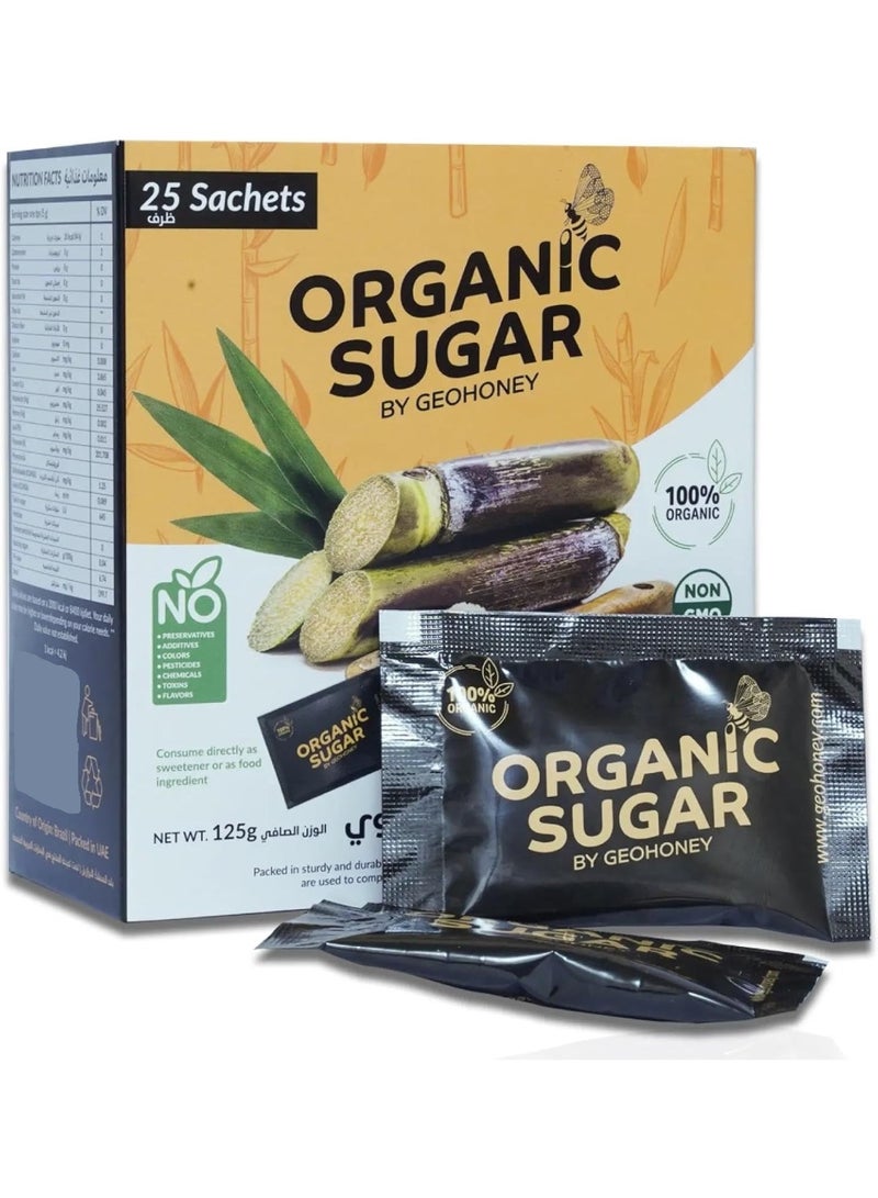 GEOHONEY Organic Sugar 25 Sachets - Image 1