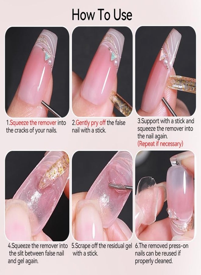 UR SUGAR 15ML Nail Glue Remover for Press on Nails,Multi-Functional Remover for Nails Tips,Gentle Glue Remover Fast & Safe on Fake Tips for Home Salon - Image 2