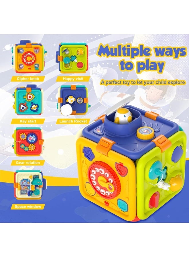 NUFECARG Montessori Busy Board for Toddlers 1-4 Years Old, 6-in-1 Educational Sensory Toy for 1st Birthday Gifts, Early Development Toys for 1-3 Year Old Girls, Fun & Learning Toys for Kids - Image 2