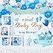 IHEPYQ Baby Shower Decorations for Boy Blue Baby Party Decor Kit with Balloons Boxes Blue Balloon Garland Backdrop Banner and Tablecloth and Baby Shower Sash Baby Boy Shower Decorations - Image 2