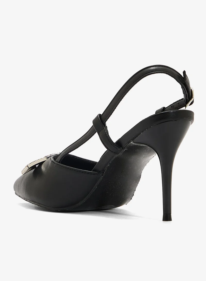 ELLA Black Sling Back Heeled Pump for Women | Best Price UAE