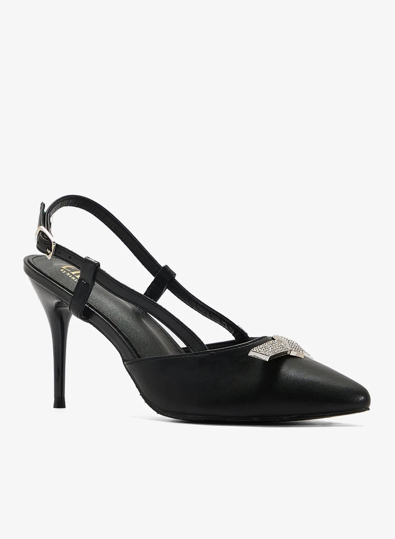 ايلا حذاء بكعب مدبب بحزام خلفي