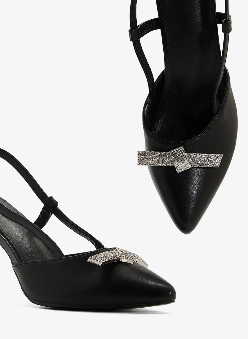 ELLA Black Sling Back Heeled Pump for Women | Best Price UAE