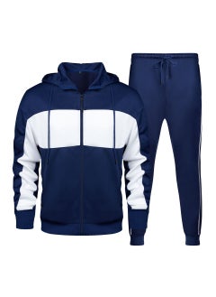 Generic Mens Autumn Winter Casual Hoodie Tracksuit Set Navy blue  - Image 1