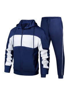 Generic Mens Autumn Winter Casual Hoodie Tracksuit Set Navy blue  - Image 2