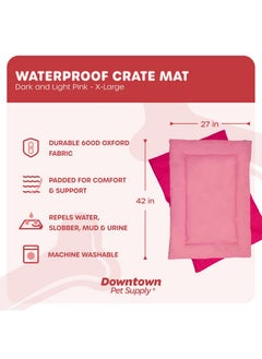 Dog Crate Pad, XLarge, 42 X 27, Dark And Light Pink, Waterproof, Ripstop Nylon Fabric, Chew Proof, Machine Washable - pzsku/ZD50C9ADB729A815C1983Z/45/_/1726220522/a47edd02-d895-4a6e-8d84-ed52662263f2