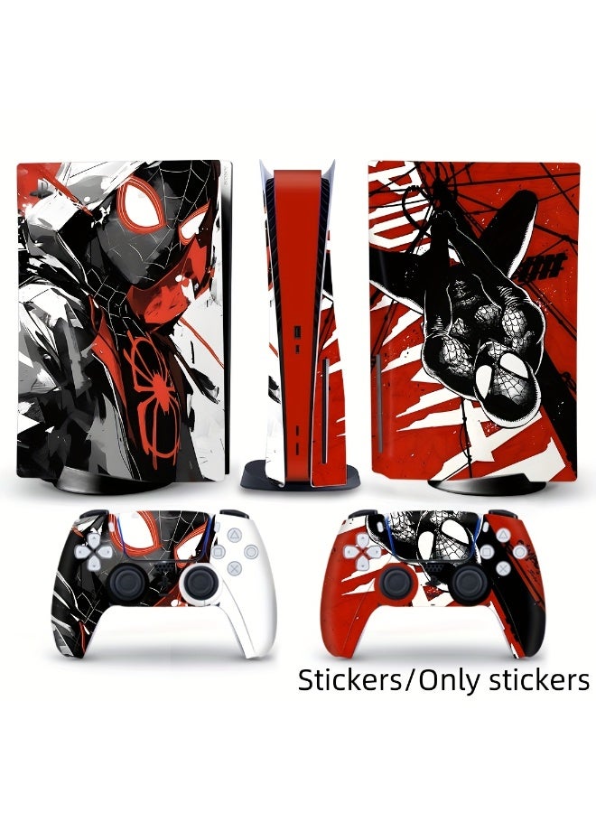 [Decals Only]Black comic Spider-Man themed Playstation 5 console - Premium vinyl sticker (disc drive) - Waterproof and dustproof Eye-catching illustration design - Image 1