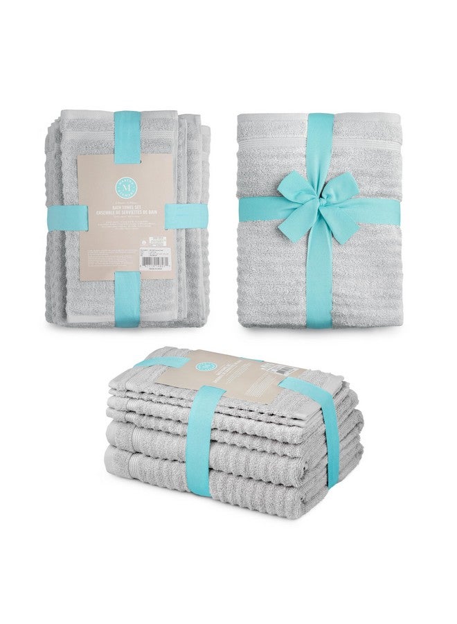 Martha stewart MARTHA STEWART 100% Cotton Bath Towels Set Of 6 Piece, 2 Bath Towels, 2 Hand Towels, 2 Washcloths, Quick Dry Towels, Soft & Absorbent, Bathroom Essentials, Textured Gray  - Image 3