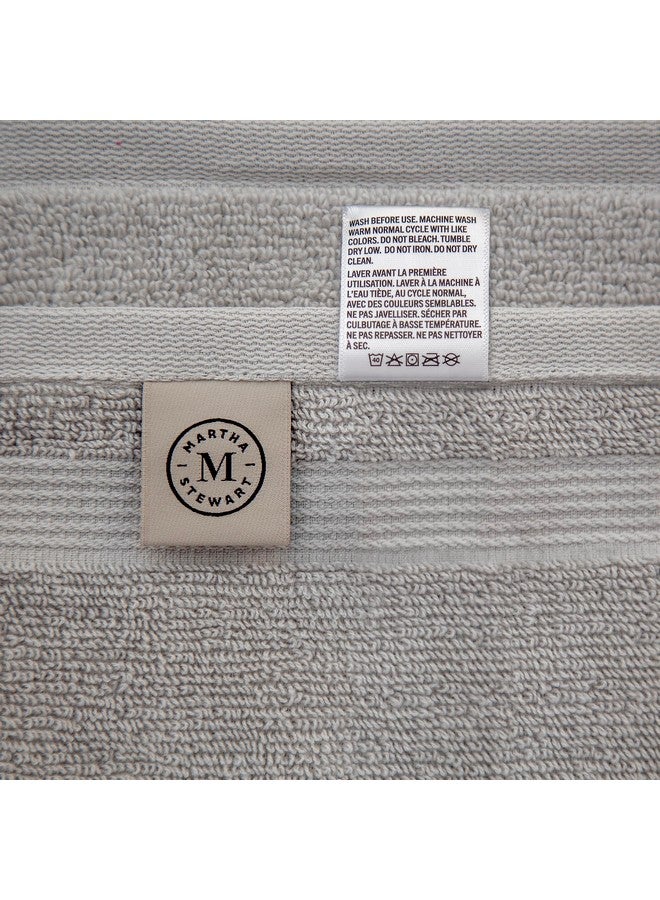 Martha stewart MARTHA STEWART 100% Cotton Bath Towels Set Of 6 Piece, 2 Bath Towels, 2 Hand Towels, 2 Washcloths, Quick Dry Towels, Soft & Absorbent, Bathroom Essentials, Textured Gray  - Image 5