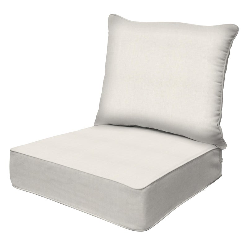 Honeycomb Outdoor Heritage Deep Seat, 24 x 23, Textured Solid Bone Chair Cushion with Removable Cover, for Patio Furniture - Image 1