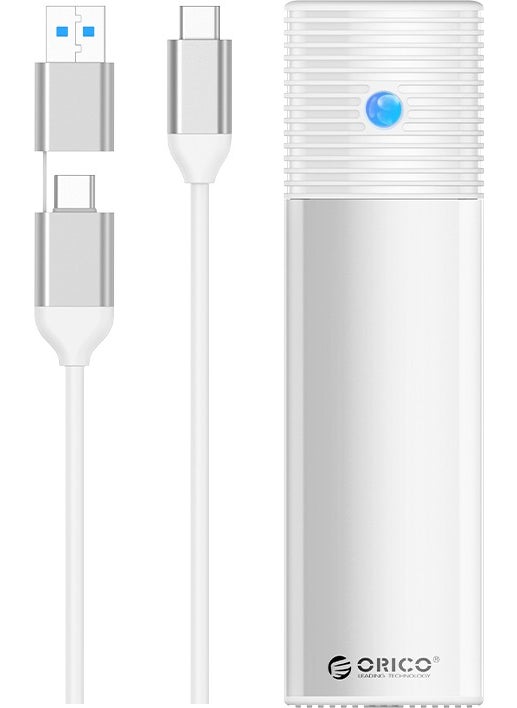 Orico - Usb3.2 Gen2 10GBPS 4tb M.2 Nvme Ngff SSD Enclosure Harddisk Box, Sata PCIE M-Key B+M Key, 2230/2242/2260/2280, White, Pwem2-G2-Wh - Image 1