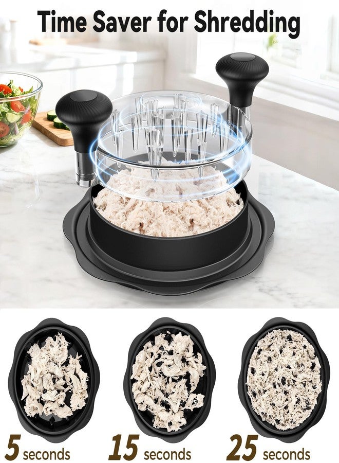 Ukeetap 10" Pro Chicken Shredder Tool Twist Large for Kitchen, BPA-Free Food-Safe Meat Grinder, Visible Chicken Breast Meat Shredder with Strong Anti-Slip Bottom & Ergonomic Handle, Black - Image 3