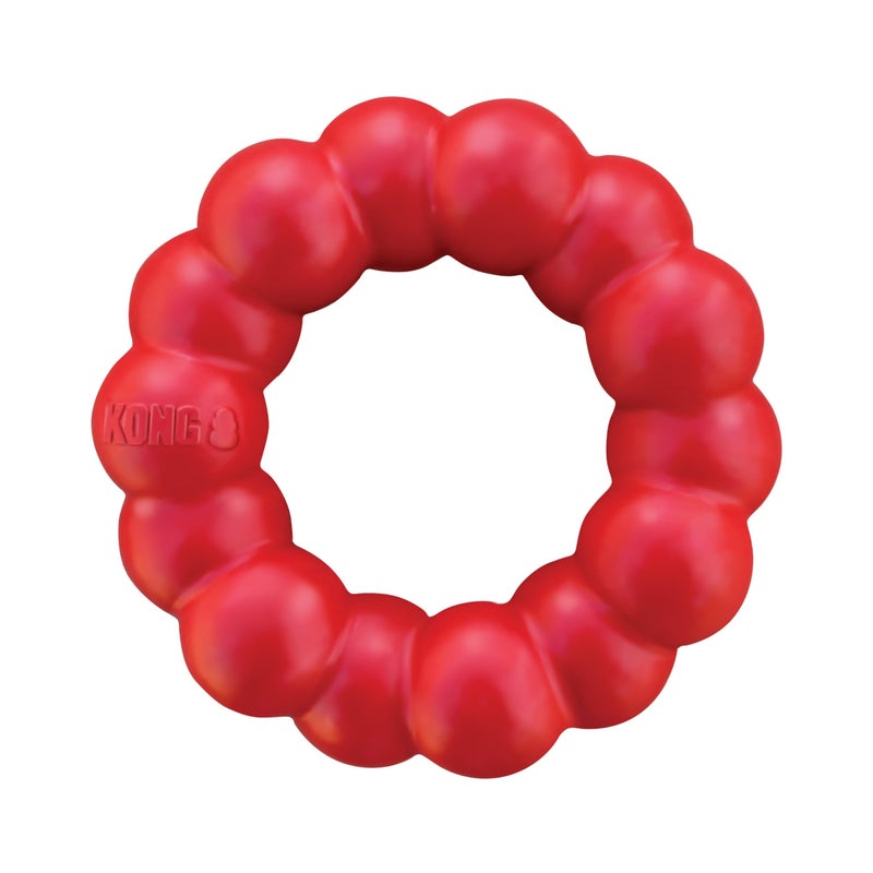 KONG Ring - Natural Rubber Ring Toy for Healthy Chewing Habits - Chew Toy Supports Dog Dental Health - Dog Toy Supports Instincts During Playtime - for Medium/Large Dogs - Image 1