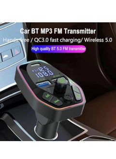 KASTWAVE Bluetooth FM Transmitter for Car, Radio Adapter, Car Wireless Transmitter, Wireless Radio Car Kit, Compact Durability 5.0 Wireless Automotive Radio Transmitter Multifunctional Adapter  - Image 2