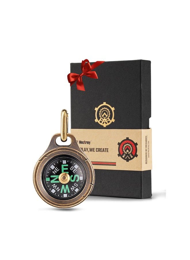 MecArmy CMP Titanium/Brass Grade Compass, Teardrop Shaped Survival Compass, Waterproof IPX5 Hiking Compass, Handheld Compass Easy to Recognize Direction - Image 1