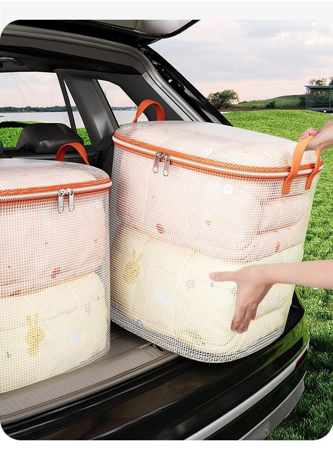 HQ-GAMING 100L Large Storage Bag Quilt Storage Bag with Carry Handles, Clothes Storage Bins Foldable Closet Organizers Storage Containers with Zipper for Blankets, Bedding, 50*40*50cm  - Image 5