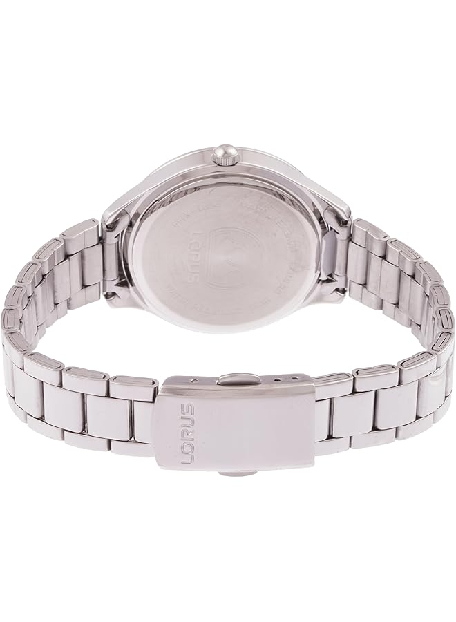 لوراس ساعة كوارتز تناظرية من الفولاذ المقاوم للصدأ بمينا أزرق داكن للنساء RG235TX9 - Image 2