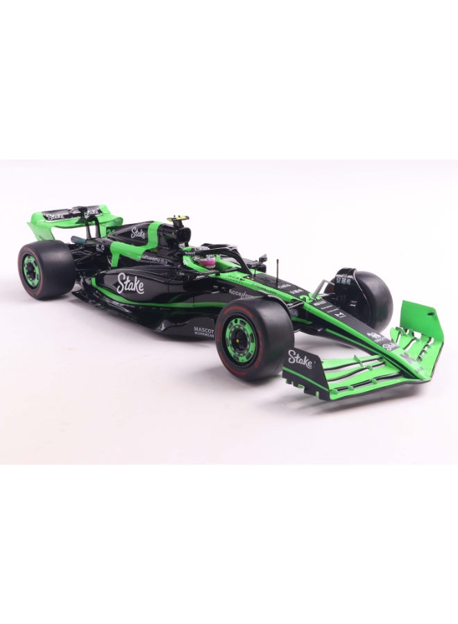 Solido Kick Sauber F1 Team C44 Bahrain GP 2024 Z. Guanyu Diecast Model Car, 1:18 Scale Formula 1 Race Car, Black Collector Display Model with Directional Wheels - Image 4