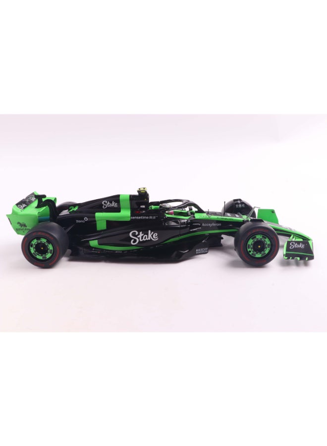 Solido Kick Sauber F1 Team C44 Bahrain GP 2024 Z. Guanyu Diecast Model Car, 1:18 Scale Formula 1 Race Car, Black Collector Display Model with Directional Wheels - Image 1