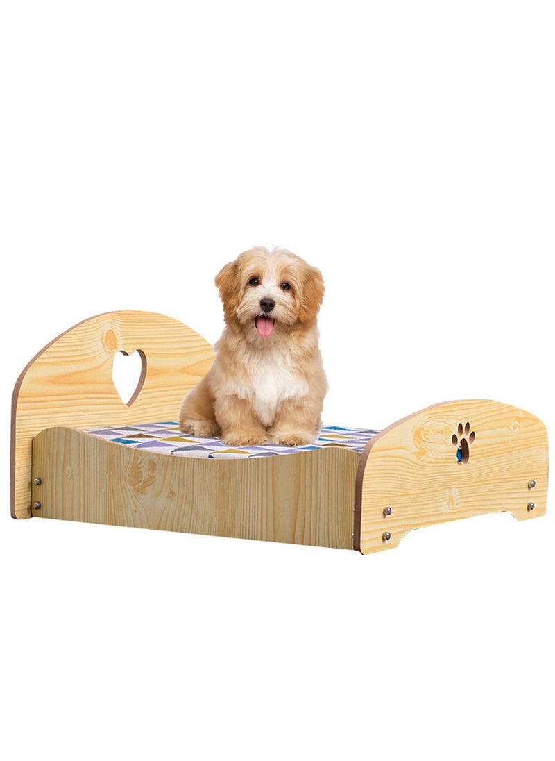 Kidle Removable and Washable All-Season Universal Princess Nest Pet Dog Washable Wooden Pet Bed Dog Wooden Bed with Cushion Nest Small and Medium-Sized Dog Cat Beds  - Image 1