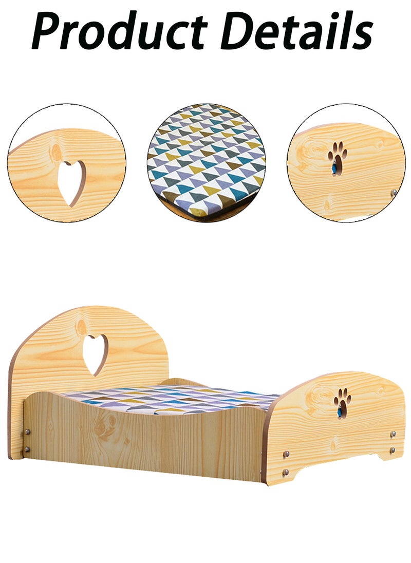 Kidle Removable and Washable All-Season Universal Princess Nest Pet Dog Washable Wooden Pet Bed Dog Wooden Bed with Cushion Nest Small and Medium-Sized Dog Cat Beds  - Image 3