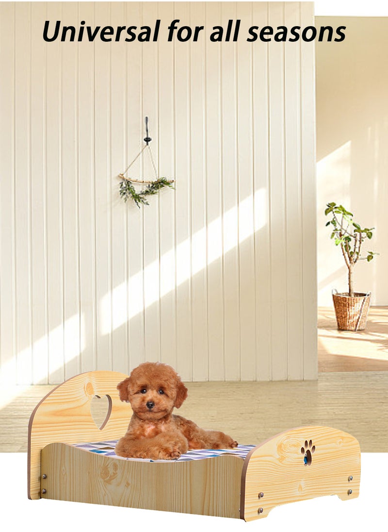 Kidle Removable and Washable All-Season Universal Princess Nest Pet Dog Washable Wooden Pet Bed Dog Wooden Bed with Cushion Nest Small and Medium-Sized Dog Cat Beds  - Image 2