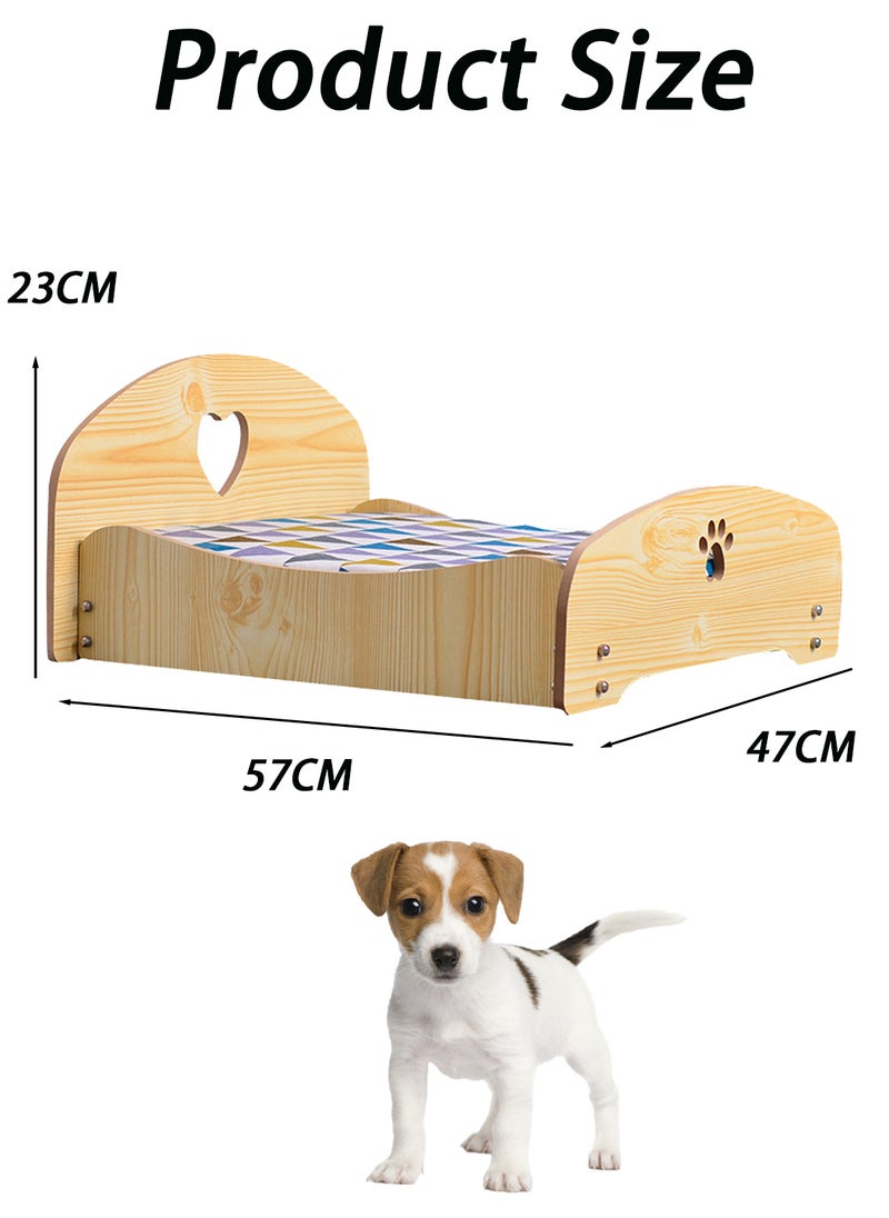 Kidle Removable and Washable All-Season Universal Princess Nest Pet Dog Washable Wooden Pet Bed Dog Wooden Bed with Cushion Nest Small and Medium-Sized Dog Cat Beds  - Image 5