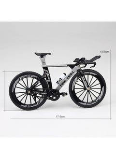 Creative Alloy Mini Bicycle Model Ornament Toy Collection Single Speed Bike Diecast Metal Vehicle Display-Color:TT Chronograph Racing Black Silver