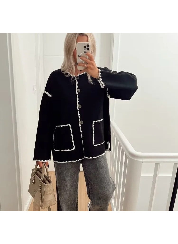 Generic - ZUR Style Woolen Coat Autumn/Winter Loose Fit Comfort Casual Chic Brown - Image 1