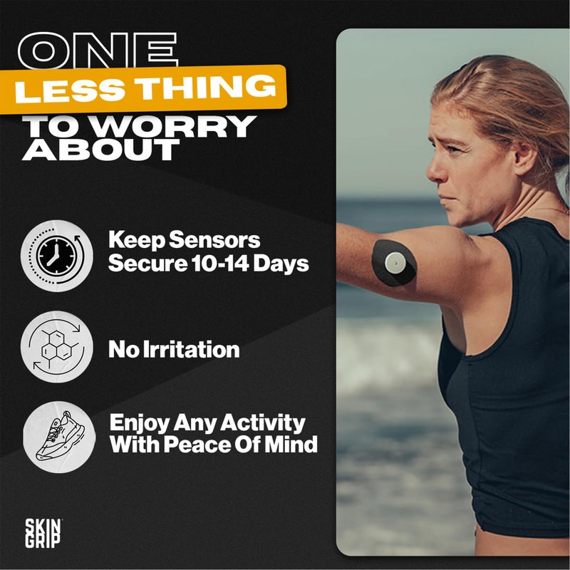 Skin Grip Freestyle Libre 2 & Lingo Sensors Cover â€“ Compatible with Infusion Sets, Waterproof Adhesive Tape, Covers w/Cutout (Not for Libre3), Lasts 10-15 Days, CGM Sensor Patches, Black - Image 3
