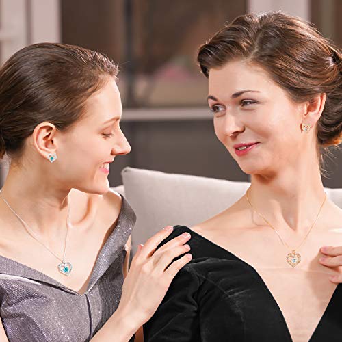 CDE Forever Love Heart Necklaces for Women, Wedding Anniversary, Birthday Mothers Day Gifts for Mom, Mother, Wife, Girlfriend, S925 Silver Jewelry with Birthstone Pendant - Image 2