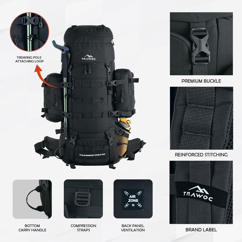 TRAWOC THUNDERSTORM 90L Internal Frame Rucksack - Image 2