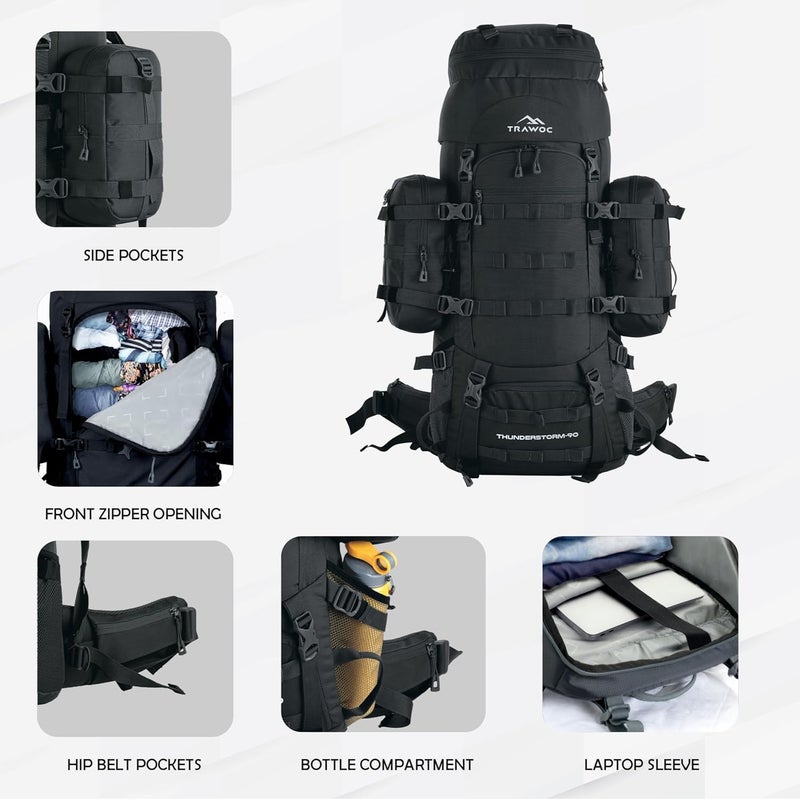 TRAWOC THUNDERSTORM 90L Internal Frame Rucksack - Image 5