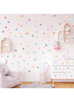 BPA 123 Pieces S Watercolor Polka Dots Wall Stickers Colorful Round Wall Decal Peel And Stick Rainbow Wall Stickers Multicolor Circle Window Clings Decoration For Nursery Kids Bedroom Classroom Wall Decor  - Image 1