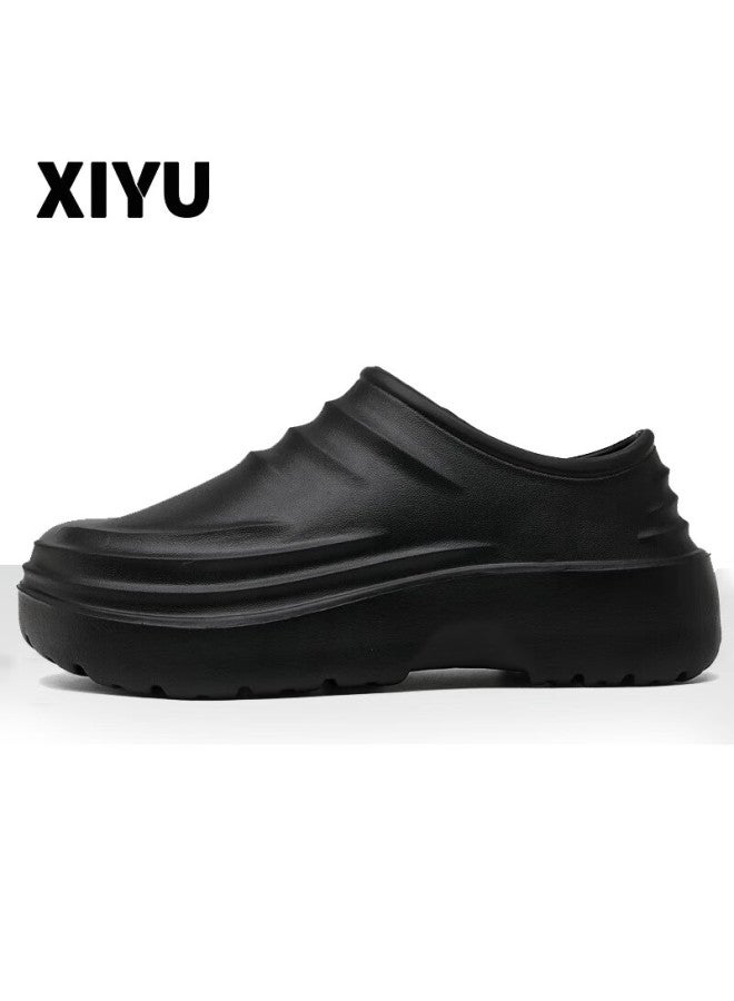 Xiyu Professional Chef Shoes, Non-slip Waterproof Kitchen Shoes, Rain Boots, Rubber Shoes, Black, 2XL (44-45) - Image 1