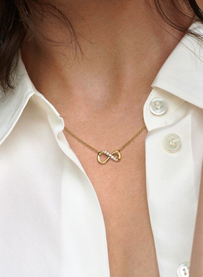 Chomel cubic zirconia women's sparkling eternal symbol collarbone necklace 368821C01 - Image 3