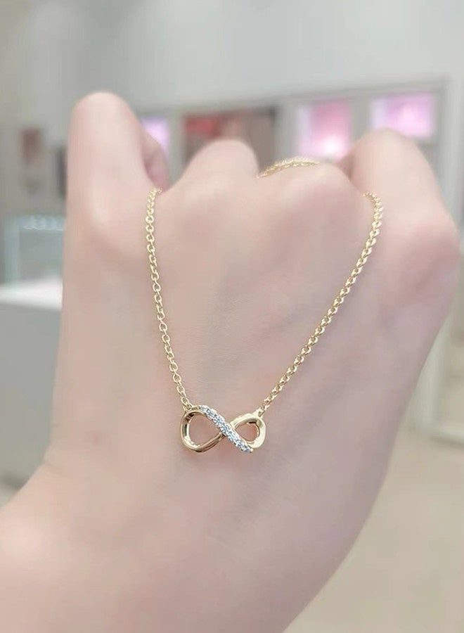 Chomel cubic zirconia women's sparkling eternal symbol collarbone necklace 368821C01 - Image 5