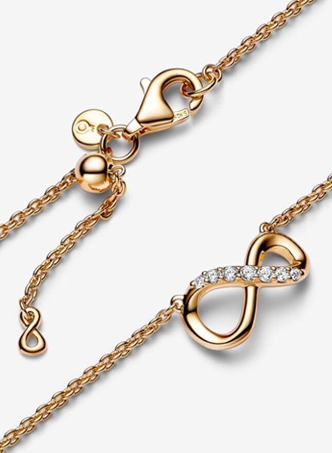 Chomel cubic zirconia women's sparkling eternal symbol collarbone necklace 368821C01 - Image 4